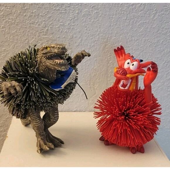 Disney Other - Koosh Balls Toys (Set of 2) 1998 Godzilla T-Rex 1998 Mushu Dragon